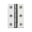 This is an image of a Heritage Brass - Hinge Brass with Phosphor Washers 3" x 2" Polished Chrome Finish, hg99-345-pc that is available to order from T.H Wiggans Ironmongery in Kendal.