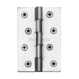 This is an image of a Heritage Brass - Hinge Brass with Phosphor Washers 4" x 2 5/8" Satin Chrome Finis, hg99-350-sc that is available to order from T.H Wiggans Ironmongery in Kendal.