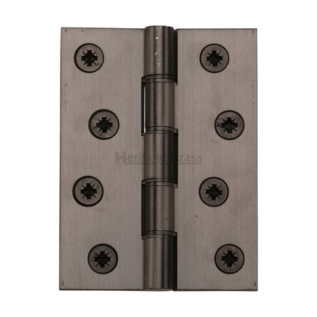 This is an image of a Heritage Brass - Hinge Brass with Phosphor Washers 4" x 3" Matt Bronze Finish, hg99-355-mb that is available to order from T.H Wiggans Ironmongery in Kendal.