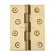 This is an image of a Heritage Brass - Hinge Brass with Phosphor Washers 4" x 3" Satin Brass Finish, hg99-355-sb that is available to order from T.H Wiggans Ironmongery in Kendal.