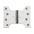 This is an image of a Heritage Brass - Parliament Hinge Brass 4" x 3" x 5" Polished Chrome Finish, hg99-390-pc that is available to order from T.H Wiggans Ironmongery in Kendal.