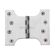 This is an image of a Heritage Brass - Parliament Hinge Brass 4" x 3" x 5" Satin Chrome Finish, hg99-390-sc that is available to order from T.H Wiggans Ironmongery in Kendal.