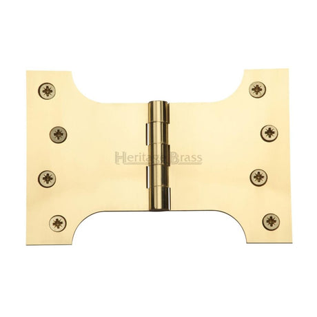 This is an image of a Heritage Brass - Parliament Hinge Brass 4" x 4" x 6" Polished Brass Finish, hg99-395-pb that is available to order from T.H Wiggans Ironmongery in Kendal.