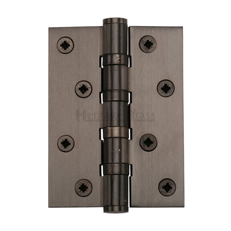 This is an image of a Heritage Brass - Hinge Brass with Ball Bearing 4" x 3" Matt Bronze Finish, hg99-400-mb that is available to order from T.H Wiggans Ironmongery in Kendal.