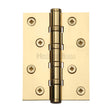 This is an image of a Heritage Brass - Hinge Brass with Ball Bearing 4" x 3" Polished Brass Finish, hg99-400-pb that is available to order from T.H Wiggans Ironmongery in Kendal.