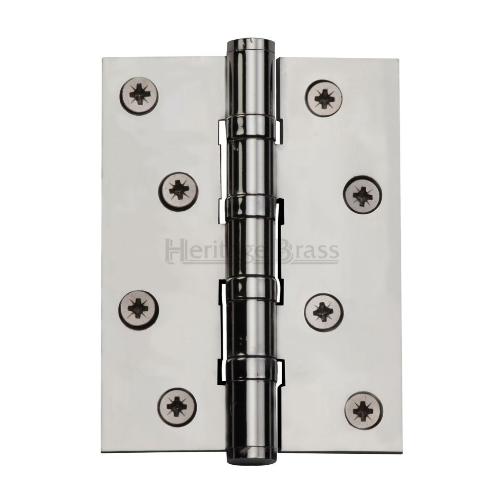 This is an image of a Heritage Brass - Hinge Brass with Ball Bearing 4" x 3" Polished Chrome Finish, hg99-400-pc that is available to order from T.H Wiggans Ironmongery in Kendal.