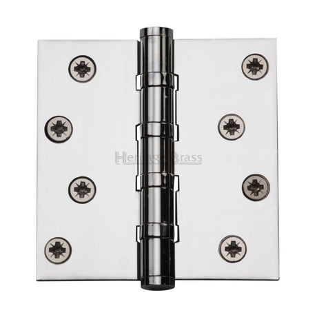 This is an image of a Heritage Brass - Hinge Brass with Ball Bearing 4" x 4" Polished Chrome Finish, hg99-405-pc that is available to order from T.H Wiggans Ironmongery in Kendal.
