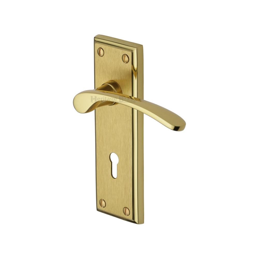 This is an image of a Heritage Brass - Door Handle Lever Lock Hilton Design Mayfair Finish, hil8600-mf that is available to order from T.H Wiggans Ironmongery in Kendal.