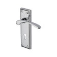 This is an image of a Heritage Brass - Door Handle Lever Lock Hilton Design Polished Chrome Finish, hil8600-pc that is available to order from T.H Wiggans Ironmongery in Kendal.