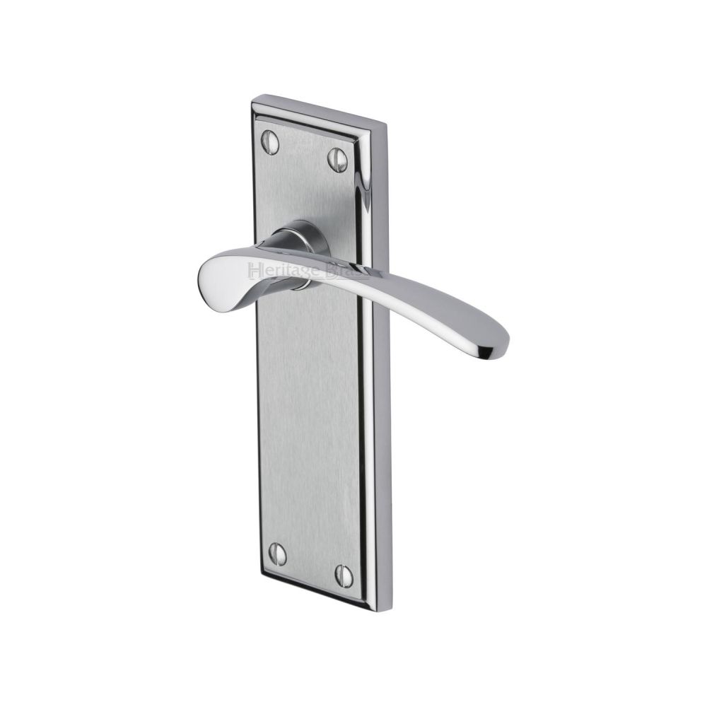 This is an image of a Heritage Brass - Door Handle Lever Latch Hilton Design Apollo Finish, hil8610-ap that is available to order from T.H Wiggans Ironmongery in Kendal.