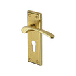 This is an image of a Heritage Brass - Door Handle for Euro Profile Plate Hilton Design Mayfair Finish, hil8648-mf that is available to order from T.H Wiggans Ironmongery in Kendal.