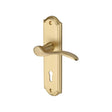 This is an image of a Heritage Brass - Door Handle Lever Lock Howard Design Satin Brass Finish, how1300-sb that is available to order from T.H Wiggans Ironmongery in Kendal.