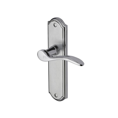 This is an image of a Heritage Brass - Door Handle Lever Latch Howard Design Apollo Finish, how1310-ap that is available to order from T.H Wiggans Ironmongery in Kendal.