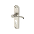 This is an image of a Heritage Brass - Door Handle for Euro Profile Plate Howard Design Satin Nickel Fi, how1348-sn that is available to order from T.H Wiggans Ironmongery in Kendal.