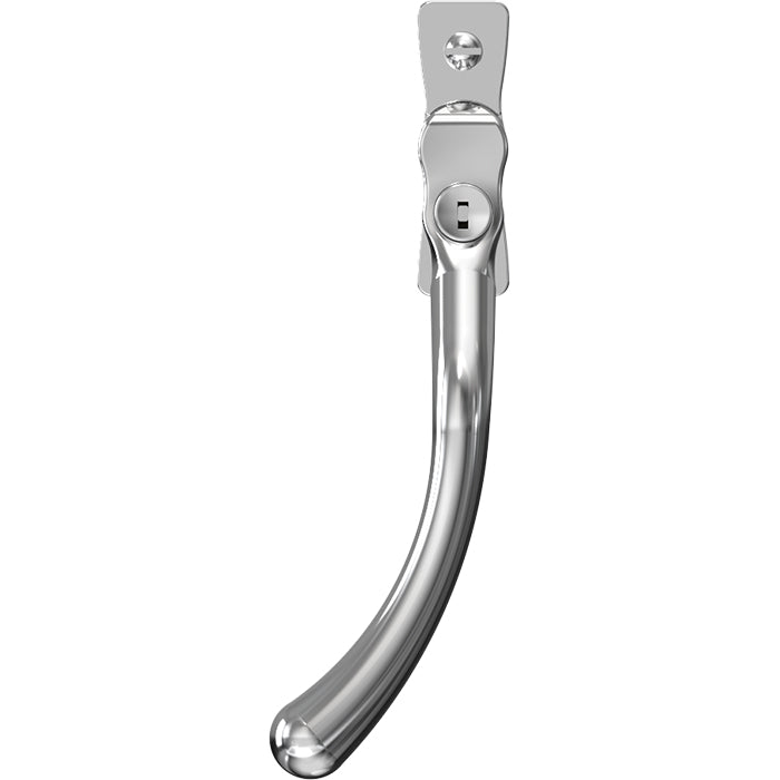 Mila Heritage Pear Drop Casement Handle Polished Chrome Left hand