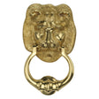 This is an image of a Heritage Brass - Lion Knocker Polished Brass Finish, k1210-pb that is available to order from T.H Wiggans Ironmongery in Kendal.