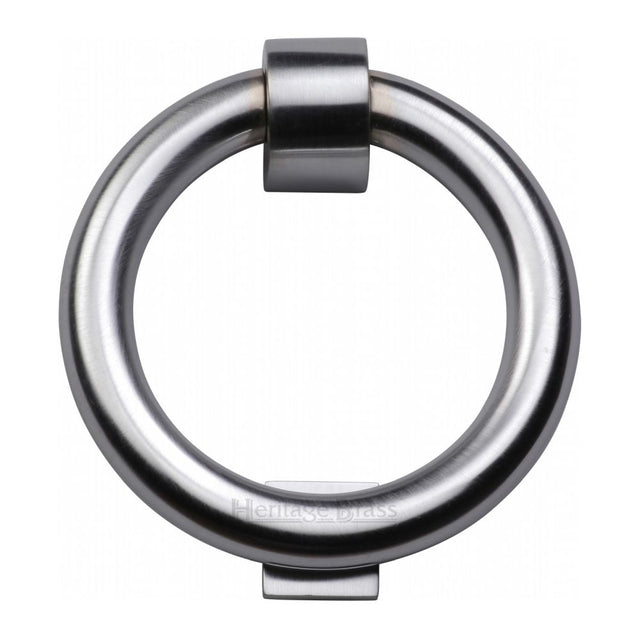 This is an image of a Heritage Brass - Ring Knocker Satin Chrome Finish, k1270-sc that is available to order from T.H Wiggans Ironmongery in Kendal.