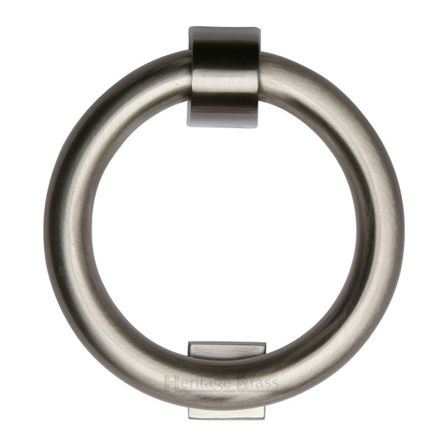 This is an image of a Heritage Brass - Ring Knocker Satin Nickel Finish, k1270-sn that is available to order from T.H Wiggans Ironmongery in Kendal.