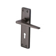 This is an image of a Heritage Brass - Door Handle Lever Lock Kendal Design Matt Bronze Finish, ken6800-mb that is available to order from T.H Wiggans Ironmongery in Kendal.