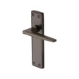 This is an image of a Heritage Brass - Door Handle Lever Latch Kendal Design Matt Bronze Finish, ken6810-mb that is available to order from T.H Wiggans Ironmongery in Kendal.