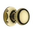 This is an image of a Heritage Brass - Mortice Knob on Rose Kensington Design Polished Brass Finish, ken980-pb that is available to order from T.H Wiggans Ironmongery in Kendal.