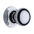 This is an image of a Heritage Brass - Mortice Knob on Rose Kensington Design Polished Chrome Finish, ken980-pc that is available to order from T.H Wiggans Ironmongery in Kendal.