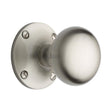 This is an image of a Heritage Brass - Mortice Knob on Rose Kensington Design Satin Nickel Finish, ken980-sn that is available to order from T.H Wiggans Ironmongery in Kendal.