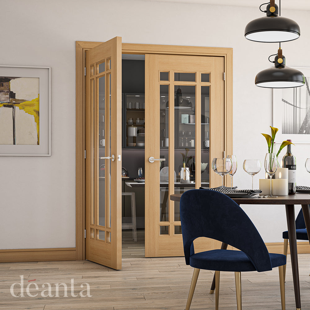 Deanta Kerry Unfinished Oak Bevelled Glaze Doors