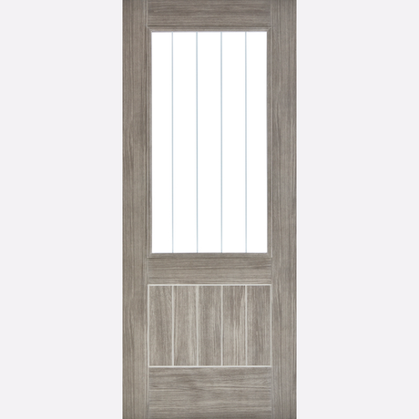 This is an image showing the LPD - Mexicano Laminate Glazed Pre-finished Light Grey Laminate Doors Available to order from T.H. Wiggans Ironmongery in Kendal