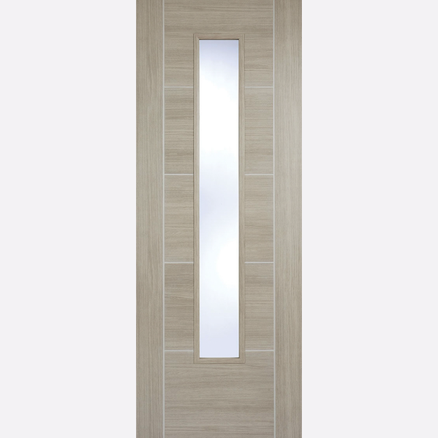 This is an image showing the LPD - Vancouver Laminate Glazed Pre-finished Light Grey Laminate Doors Available to order from T.H. Wiggans Ironmongery in Kendal