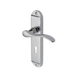 This is an image of a Heritage Brass - Door Handle Lever Lock Maya Design Polished Chrome Finish, may7600-pc that is available to order from T.H Wiggans Ironmongery in Kendal.