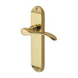 This is an image of a Heritage Brass - Door Handle Lever Latch Maya Design Polished Brass Finish, may7610-pb that is available to order from T.H Wiggans Ironmongery in Kendal.