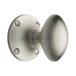 This is an image of a Heritage Brass - Mortice Knob on Rose Mayfair Design Satin Nickel Finish, may960-sn that is available to order from T.H Wiggans Ironmongery in Kendal.