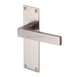 This is an image of a Heritage Brass - Door Handle Lever Latch Metro Design Satin Nickel Finish, met4910-sn that is available to order from T.H Wiggans Ironmongery in Kendal.