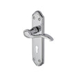 This is an image of a Heritage Brass - Door Handle Lever Lock Verona Small Design Polished Chrome Finish, mm624-pc that is available to order from T.H Wiggans Ironmongery in Kendal.