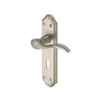 This is an image of a Heritage Brass - Door Handle Lever Lock Verona Small Design Satin Nickel Finish, mm624-sn that is available to order from T.H Wiggans Ironmongery in Kendal.
