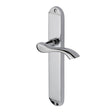 This is an image of a Heritage Brass - Door Handle Lever Latch Algarve Long Design Polished Chrome Finish, mm7210-pc that is available to order from T.H Wiggans Ironmongery in Kendal.