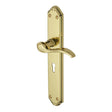 This is an image of a Heritage Brass - Door Handle Lever Lock Verona Design Polished Brass Finish, mm824-pb that is available to order from T.H Wiggans Ironmongery in Kendal.