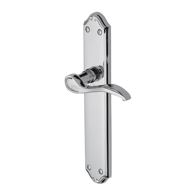 This is an image of a Heritage Brass - Door Handle Lever Latch Verona Design Polished Chrome Finish, mm827-pc that is available to order from T.H Wiggans Ironmongery in Kendal.