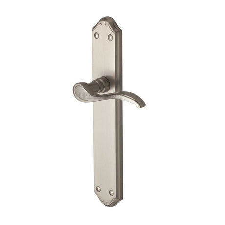 This is an image of a Heritage Brass - Door Handle Lever Latch Verona Design Satin Nickel Finish, mm827-sn that is available to order from T.H Wiggans Ironmongery in Kendal.