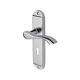 This is an image of a Heritage Brass - Door Handle Lever Lock Algarve Design Polished Chrome Finish, mm924-pc that is available to order from T.H Wiggans Ironmongery in Kendal.