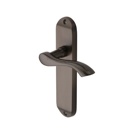 This is an image of a Heritage Brass - Door Handle Lever Latch Algarve Design Matt Bronze Finish, mm927-mb that is available to order from T.H Wiggans Ironmongery in Kendal.