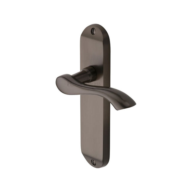 This is an image of a Heritage Brass - Door Handle Lever Latch Algarve Design Matt Bronze Finish, mm927-mb that is available to order from T.H Wiggans Ironmongery in Kendal.