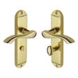 This is an image of a Heritage Brass - Door Handle for Bathroom Algarve Design Polished Brass Finish, mm928-pb that is available to order from T.H Wiggans Ironmongery in Kendal.