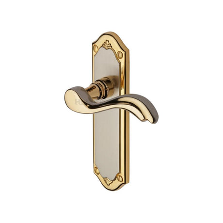 This is an image of a Heritage Brass - Door Handle Lever Latch Lisboa Design Jupiter Finish, mm992-jp that is available to order from T.H Wiggans Ironmongery in Kendal.