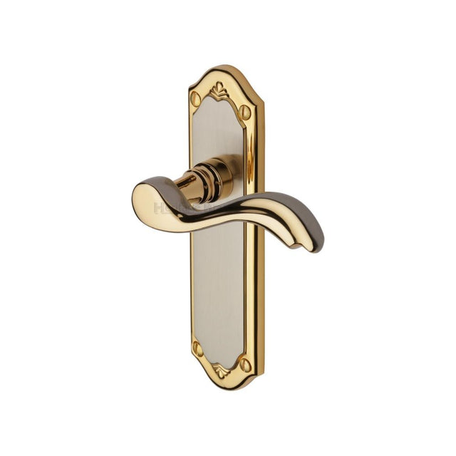 This is an image of a Heritage Brass - Door Handle Lever Latch Lisboa Design Jupiter Finish, mm992-jp that is available to order from T.H Wiggans Ironmongery in Kendal.