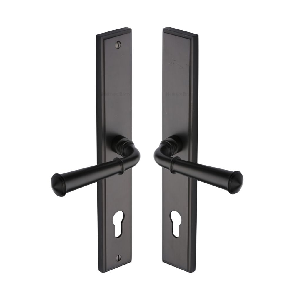 This is an image of a Heritage Brass - Multi-Point Door Handle Lever Lock Colonial RH Design Matt Bron, mp1932-rh-mb that is available to order from T.H Wiggans Ironmongery in Kendal.