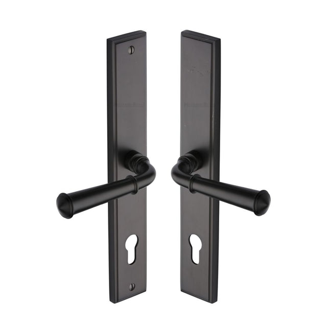This is an image of a Heritage Brass - Multi-Point Door Handle Lever Lock Colonial RH Design Matt Bron, mp1932-rh-mb that is available to order from T.H Wiggans Ironmongery in Kendal.
