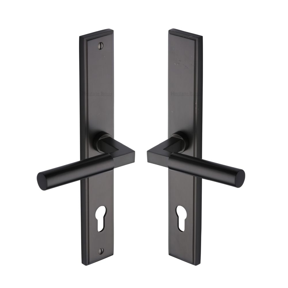 This is an image of a Heritage Brass - Multi-Point Door Handle Lever Lock Bauhaus RH Design Matt Bronz, mp2259-rh-mb that is available to order from T.H Wiggans Ironmongery in Kendal.