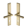 This is an image of a Heritage Brass - Multi-Point Door Handle Lever Lock Bauhaus RH Design Satin Brass, mp2259-rh-sb that is available to order from T.H Wiggans Ironmongery in Kendal.